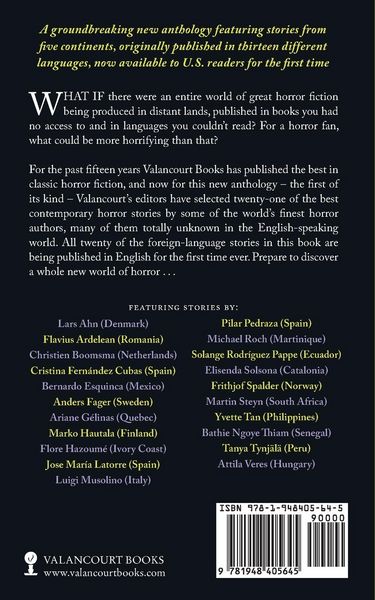 Produktbild: The Valancourt Book of World Horror Stories, volume 1
