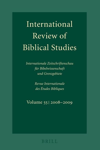 Produktbild: International Review of Biblical Studies, Volume 55 (2008-2009)