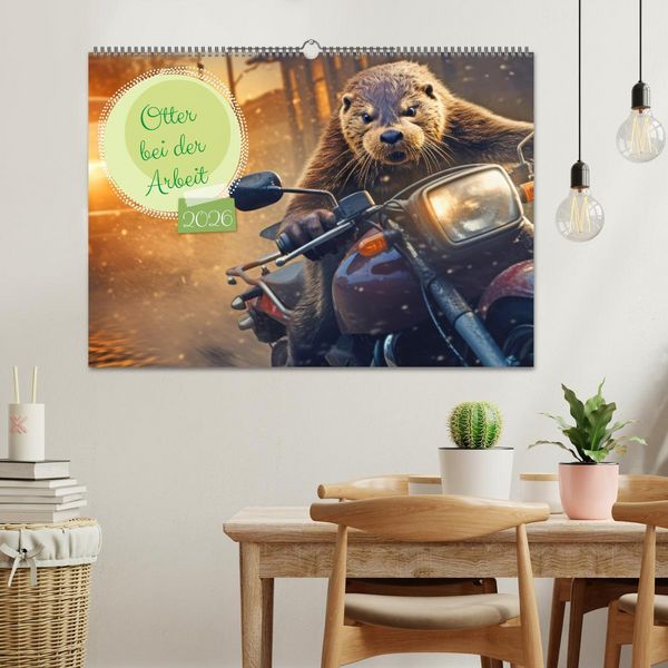 Produktbild: Otter bei der Arbeit (Wandkalender 2026 DIN A2 quer), CALVENDO Monatskalender