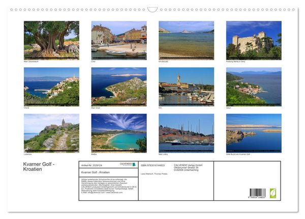 Produktbild: Kvarner Golf - Kroatien (Wandkalender 2026 DIN A2 quer), CALVENDO Monatskalender