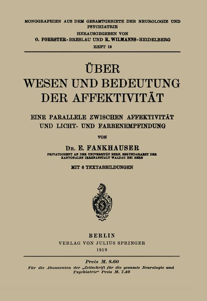 Produktbild: &Uuml;ber Wesen und Bedeutung der Affektivit&auml;t