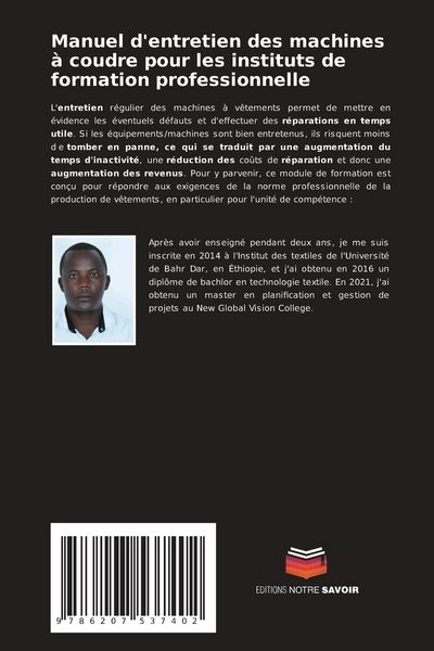Produktbild: Manuel d'entretien des machines &agrave; coudre pour les instituts de formation professionnelle