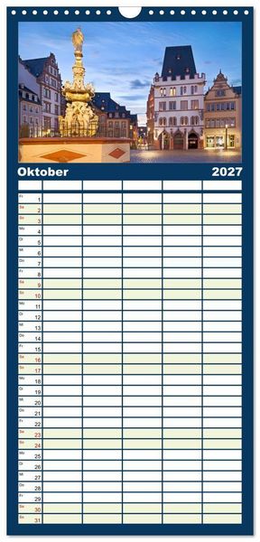 Produktbild: Familienplaner 2027 - R&Ouml;MERSTADT TRIER mit 5 Spalten (Wandkalender, 21 x 45 cm) CALVENDO