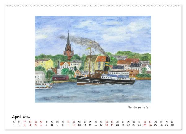 Produktbild: Die Flensburger F&ouml;rde (hochwertiger Premium Wandkalender 2026 DIN A2 quer), Kunstdruck in Hochglanz