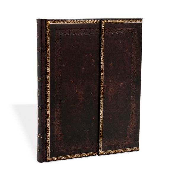 Produktbild: Hardcover Notizbuch Schwarzes Marokkoleder, Ultra, Unliniert