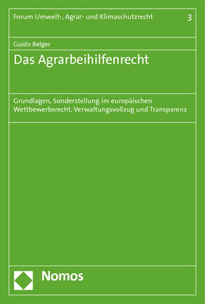 Produktbild: Das Agrarbeihilfenrecht