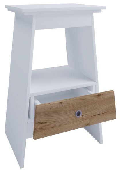 Holz Beistelltisch Nachttisch Schublade Spidali