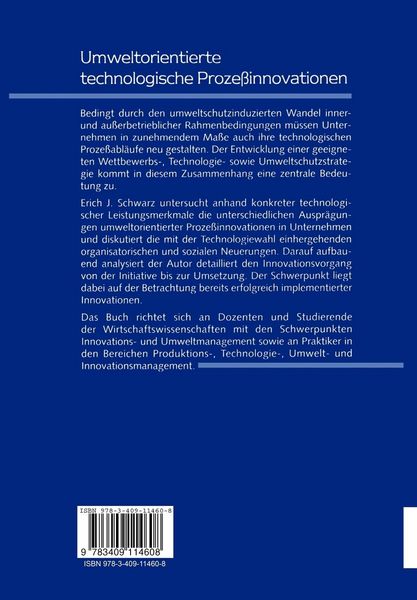 Produktbild: Umweltorientierte technologische Proze&szlig;innovationen