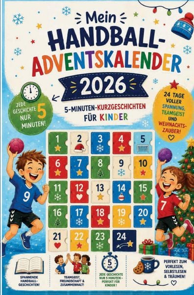 Mein Handball-Adventskalender 2026 - 5-Minuten-Kurzgeschichten für Kinder