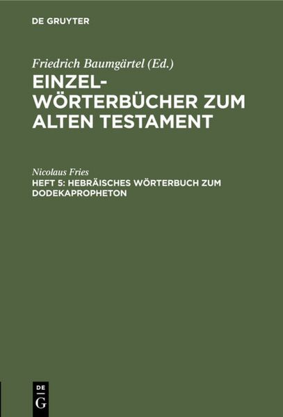 Produktbild: Hebr&auml;isches W&ouml;rterbuch zum Dodekapropheton