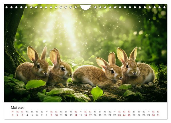 Produktbild: Fantastisch, flauschig, frech! - Ein Kaninchenkalender (Wandkalender 2026 DIN A4 quer), CALVENDO Monatskalender