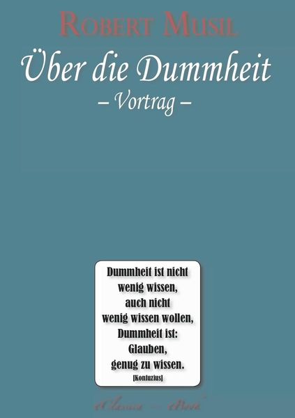 Produktbild: Robert Musil: &Uuml;ber die Dummheit