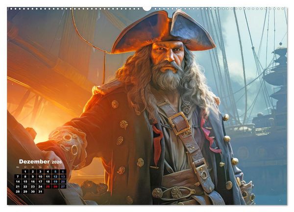 Produktbild: Piraten - Eine unsterbliche Faszination (Wandkalender 2026 DIN A2 quer), CALVENDO Monatskalender