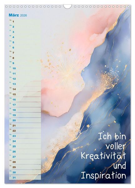 Produktbild: Der feminine Affirmationskalender (Wandkalender 2026 DIN A3 hoch), CALVENDO Monatskalender