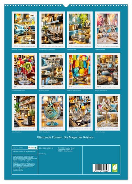 Produktbild: Gl&auml;nzende Formen. Die Magie des Kristalls (hochwertiger Premium Wandkalender 2026 DIN A2 hoch), Kunstdruck in Hochglanz