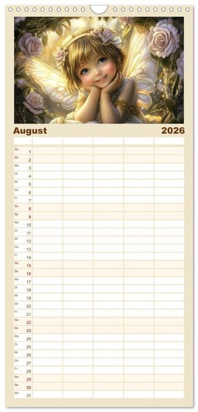 Produktbild: Familienplaner 2026 - Feenstaub und Kinderlachen mit 5 Spalten (Wandkalender, 21 x 45 cm) CALVENDO