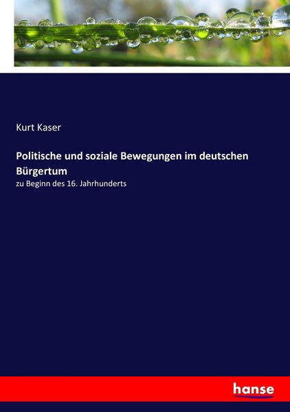 Produktbild: Politische und soziale Bewegungen im deutschen B&uuml;rgertum