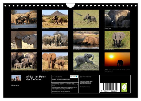 Produktbild: Afrika - im Reich der Elefanten (Wandkalender 2026 DIN A4 quer), CALVENDO Monatskalender