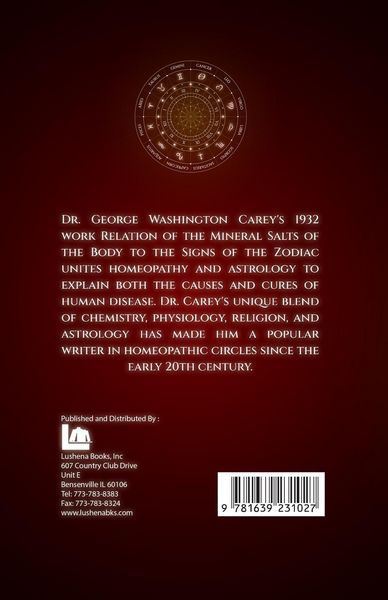 Produktbild: Relation of the Mineral Salts of the Body to the Signs of the Zodiac