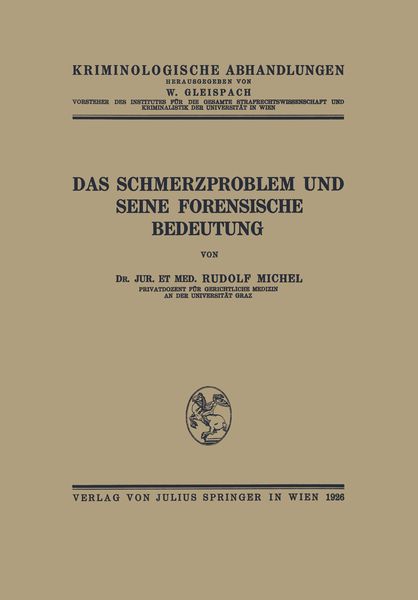 Produktbild: Das Schmerzproblem und Seine Forensische Bedeutung