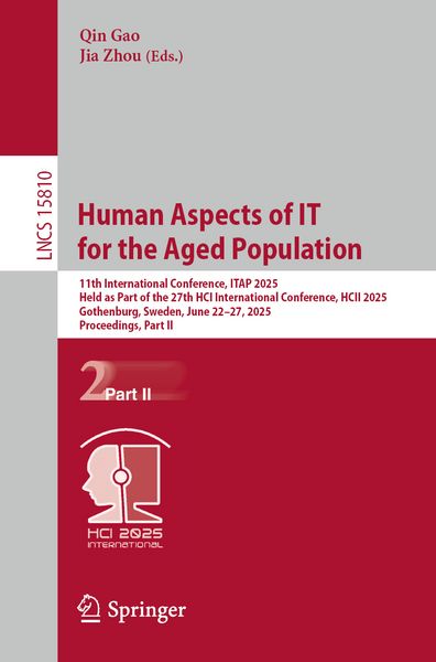 Produktbild: Human Aspects of IT for the Aged Population