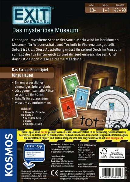 Produktbild: EXIT&reg; - Das Spiel - Das mysteri&ouml;se Museum