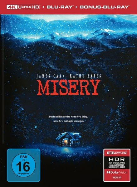 Produktbild: Misery - 3-Disc Limited Collector's Edition im Mediabook (UHD-Blu-ray + Blu-ray + Bonus-Blu-ray)