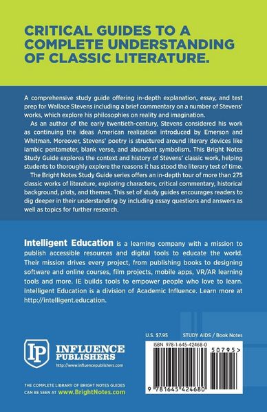 Produktbild: Study Guide to an Introduction of Wallace Stevens