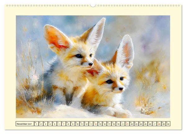Produktbild: Fenneks. Kleine W&uuml;stenf&uuml;chse im Saharasand (hochwertiger Premium Wandkalender 2027 DIN A2 quer), Kunstdruck in Hochglanz