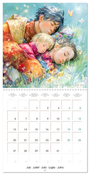 Produktbild: En famille ou entre amis - Inspir&eacute; du style Manga (Calendrier mural carr&eacute; 2026 30x30 cm) Calendrier double avec une page pour vos prises de notes