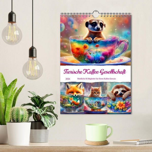 Produktbild: Tierische Kaffee Gesellschaft (Wandkalender 2026 DIN A4 hoch), CALVENDO Monatskalender
