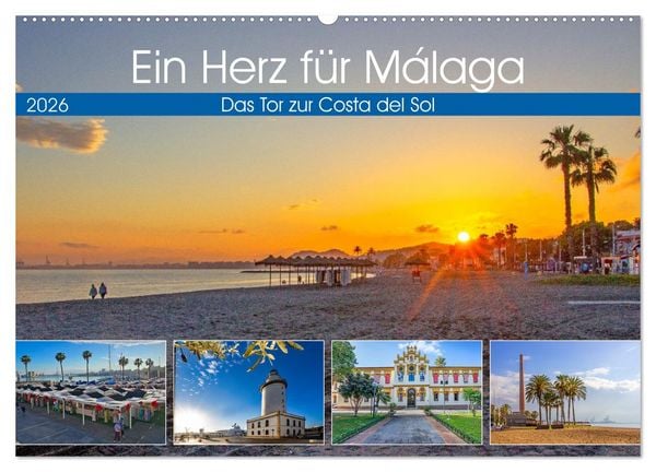 Produktbild: Ein Herz f&uuml;r M&aacute;laga (Wandkalender 2026 DIN A2 quer), CALVENDO Monatskalender