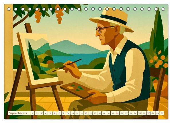Produktbild: Hermann Hesse. Sein Leben, seine Werke (Tischkalender 2026 DIN A5 quer), CALVENDO Monatskalender