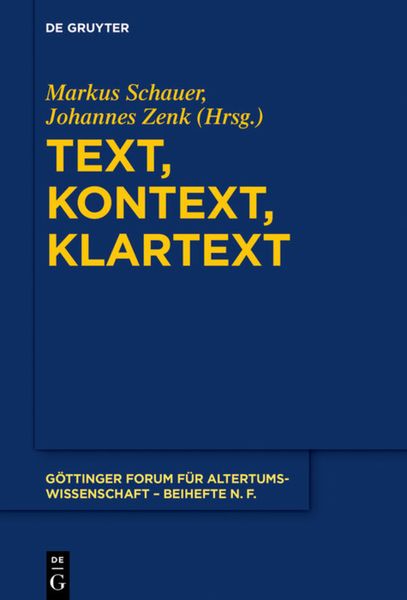 Produktbild: Text, Kontext, Klartext