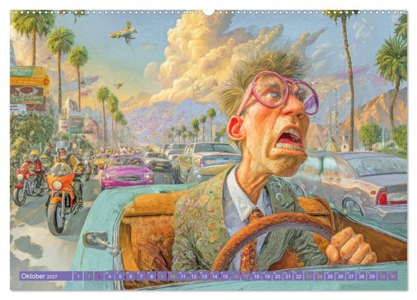 Produktbild: Verkehrschaos - Wahnsinn trifft Humor (hochwertiger Premium Wandkalender 2027 DIN A2 quer), Kunstdruck in Hochglanz