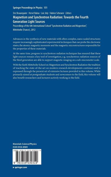 Produktbild: Magnetism and Synchrotron Radiation: Towards the Fourth Generation Light Sources