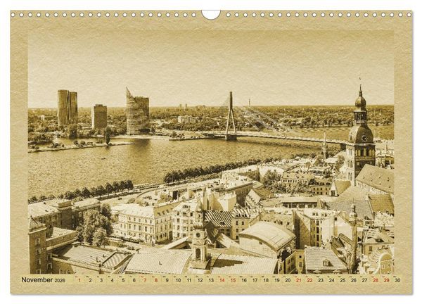 Produktbild: Riga &ndash; Ein Kalender im Zeitungsstil (Wandkalender 2026 DIN A3 quer), CALVENDO Monatskalender