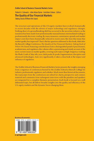 Produktbild: The Quality of Our Financial Markets