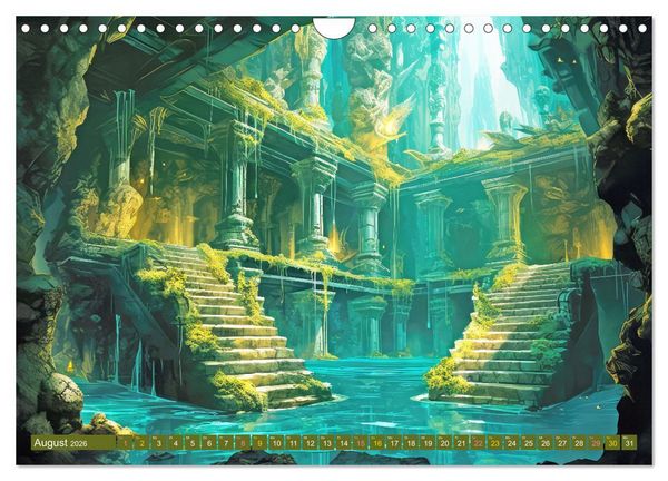 Produktbild: Ruinen versunkener Kulturen - Fantasiebilder (Wandkalender 2026 DIN A4 quer), CALVENDO Monatskalender