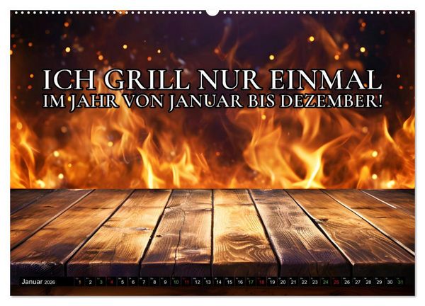 Produktbild: B wie BBQ Impressionen mit Spr&uuml;chen (Wandkalender 2026 DIN A2 quer), CALVENDO Monatskalender