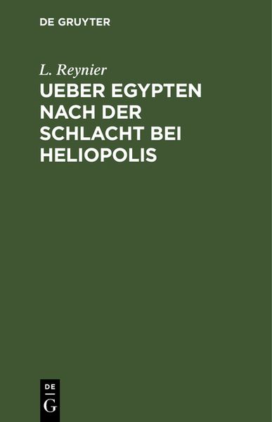 Produktbild: Ueber Egypten nach der Schlacht bei Heliopolis