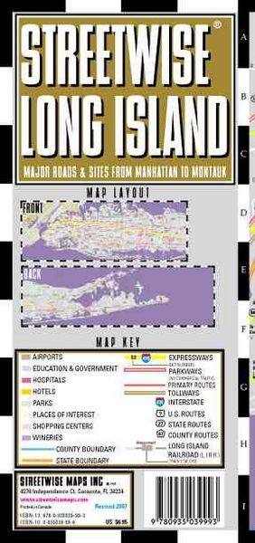 Produktbild: Streetwise Long Island Map - Laminated City Street Map of Long Island, New York: Folding Pocket Size Travel Map