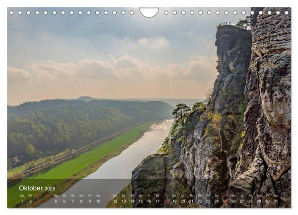 Produktbild: Elbsandsteingebirge - Rund um die Bastei (Wandkalender 2026 DIN A4 quer), CALVENDO Monatskalender