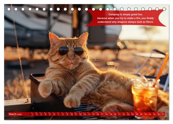 Produktbild: Funny charming animals as campers (Desk Calendar 2026 DIN A5 landscape), CALVENDO 12 Month DeskCalendar