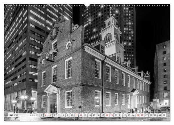 Produktbild: BOSTON Monochrome Stadtansichten (hochwertiger Premium Wandkalender 2026 DIN A2 quer), Kunstdruck in Hochglanz