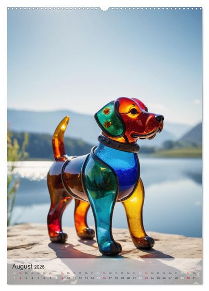 Produktbild: Tiere aus Glas - Hunde (hochwertiger Premium Wandkalender 2026 DIN A2 hoch), Kunstdruck in Hochglanz
