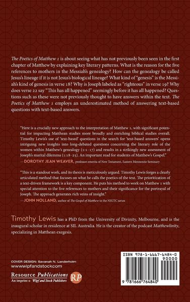Produktbild: The Poetics of Matthew 1