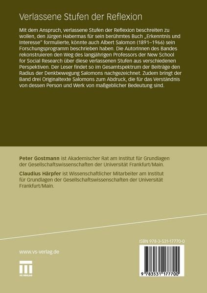 Produktbild: Verlassene Stufen der Reflexion
