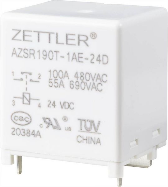 Produktbild: Zettler Electronics AZSR190T-1AE-24D Powerrelais 24 V/DC 100A 1 Schlie&szlig;er 1St.