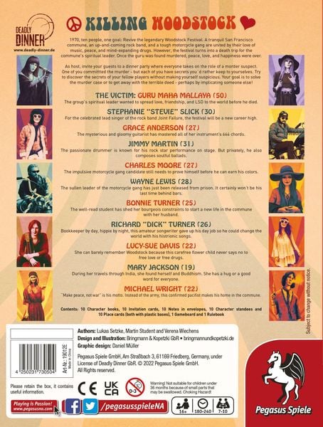 Produktbild: Deadly Dinner - Killing Woodstock (English Edition)